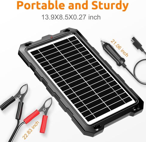 شاحن وصيانة البطاريات الشمسية المحمولة SUNAPEX 5W 12V - لوحة شمسية مدمجة - جهاز تحكم ذكي بالشحن in Kuwait