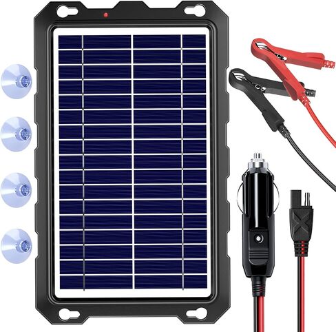 شاحن وصيانة البطاريات الشمسية المحمولة SUNAPEX 5W 12V - لوحة شمسية مدمجة - جهاز تحكم ذكي بالشحن in Kuwait