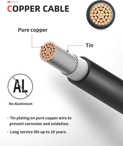BougeRV 20 قدم 10AWG كابل تمديد للطاقة الشمسية مع موصل أنثى وذكر مع زوج إضافي مجاني من الموصلات أداة محول اللوحة الشمسية (20 قدم أحمر + 20 قدم أسود) in Kuwait