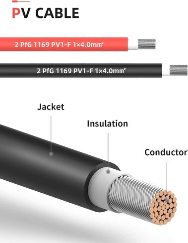 BougeRV 20 قدم 10AWG كابل تمديد للطاقة الشمسية مع موصل أنثى وذكر مع زوج إضافي مجاني من الموصلات أداة محول اللوحة الشمسية (20 قدم أحمر + 20 قدم أسود) in Kuwait