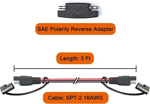POWISER 3Feet SAE to SAE Extension Cable Quick Disconnect Connector 16AWG,for Automotive, Solar Panel Panel SAE Plug (3FT(16AWG)) in Saudi Arabia