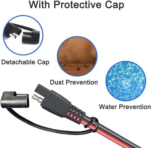 POWISER 3Feet SAE to SAE Extension Cable Quick Disconnect Connector 16AWG,for Automotive, Solar Panel Panel SAE Plug (3FT(16AWG)) in Saudi Arabia