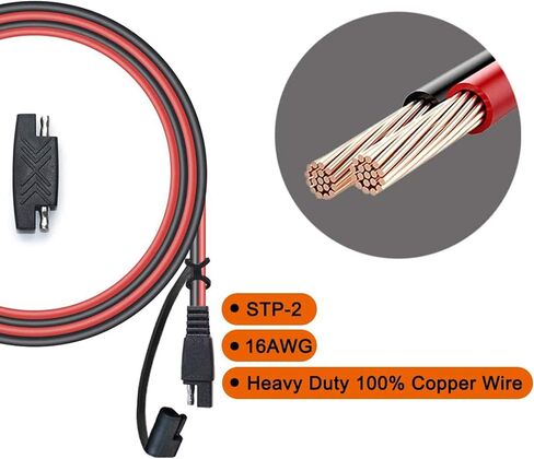 POWISER 3Feet SAE to SAE Extension Cable Quick Disconnect Connector 16AWG,for Automotive, Solar Panel Panel SAE Plug (3FT(16AWG)) in Saudi Arabia