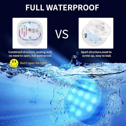 Rechargeable Pool Lights with Large Suction Cup, Color Changing Led Lights Bathtub Lights, Full Waterproof Submersible Led Light Magnetic Pool Lights Remote Controlled Shower Light Spa Light in Saudi Arabia