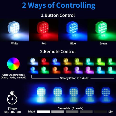 Rechargeable Pool Lights with Large Suction Cup, Color Changing Led Lights Bathtub Lights, Full Waterproof Submersible Led Light Magnetic Pool Lights Remote Controlled Shower Light Spa Light in Saudi Arabia