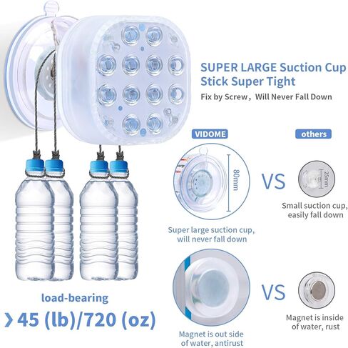 Rechargeable Pool Lights with Large Suction Cup, Color Changing Led Lights Bathtub Lights, Full Waterproof Submersible Led Light Magnetic Pool Lights Remote Controlled Shower Light Spa Light in Saudi Arabia