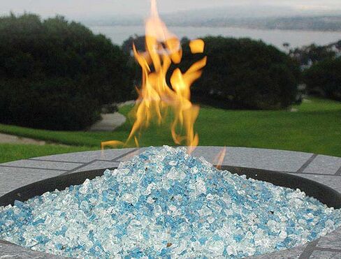 Hiland RGLASS-BB Pit Fire Glass i n Bahama Blend، تصنيف درجة الحرارة القصوى، جيد للبروبان أو الغاز الطبيعي، 10 رطل، 10 رطل in Kuwait