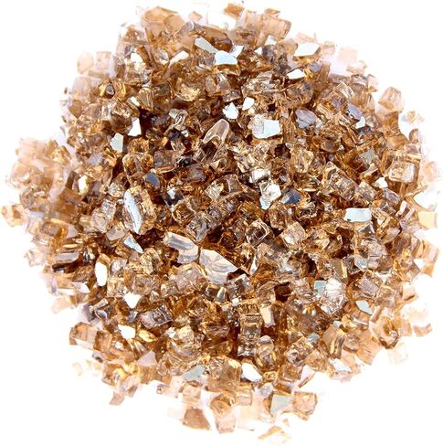 Hiland RGLASS-BB Pit Fire Glass i n Bahama Blend، تصنيف درجة الحرارة القصوى، جيد للبروبان أو الغاز الطبيعي، 10 رطل، 10 رطل in Kuwait