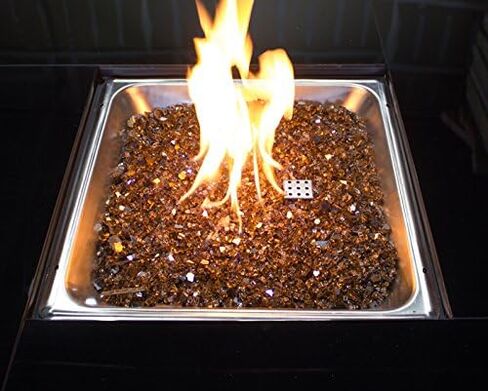 Hiland RGLASS-BB Pit Fire Glass i n Bahama Blend، تصنيف درجة الحرارة القصوى، جيد للبروبان أو الغاز الطبيعي، 10 رطل، 10 رطل in Kuwait