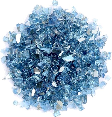 Hiland RGLASS-BB Pit Fire Glass i n Bahama Blend، تصنيف درجة الحرارة القصوى، جيد للبروبان أو الغاز الطبيعي، 10 رطل، 10 رطل in Kuwait
