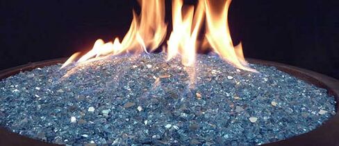 Hiland RGLASS-BB Pit Fire Glass i n Bahama Blend، تصنيف درجة الحرارة القصوى، جيد للبروبان أو الغاز الطبيعي، 10 رطل، 10 رطل in Kuwait