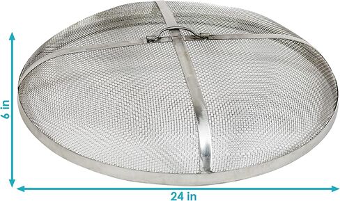 Sunnydaze Rust-Resistant Stainless Steel Fire Pit Spark Screen Cover - 24-Inch Diameter in Kuwait