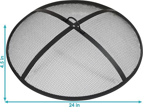 Sunnydaze Heavy-Duty Steel Mesh Fire Pit Spark Screen with Handle - 22-Inch Diameter in Kuwait