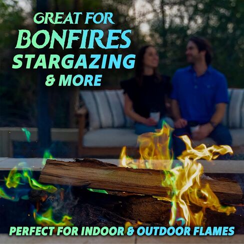 Pack of 25 Fire Changing Color Packets for Campfires, Fire Pits, and Outdoor Wood Fireplaces, Longer Lasting Burn Time, Safe and Non-Toxic in Saudi Arabia