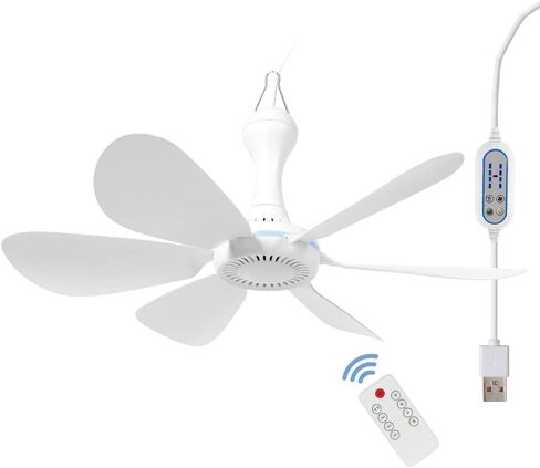 USB Mini Small Ceiling Fan quiet Camping Optional RV Fans Emergency Portable Outdoor Hanging Gazebo Canopy Dorm Fans Silent For Grow Tent,Hiking,Outages Battery operated,Power Bank powered in Saudi Arabia