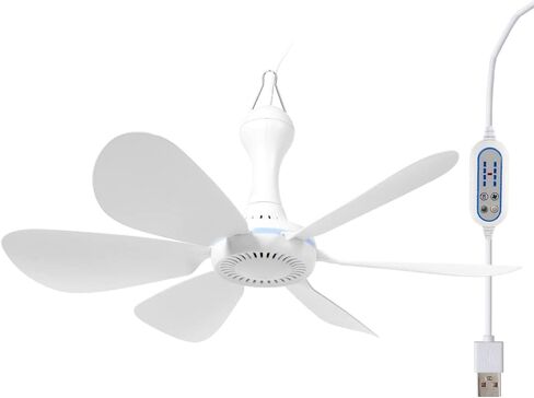 USB Mini Small Ceiling Fan quiet Camping Optional RV Fans Emergency Portable Outdoor Hanging Gazebo Canopy Dorm Fans Silent For Grow Tent,Hiking,Outages Battery operated,Power Bank powered in Saudi Arabia