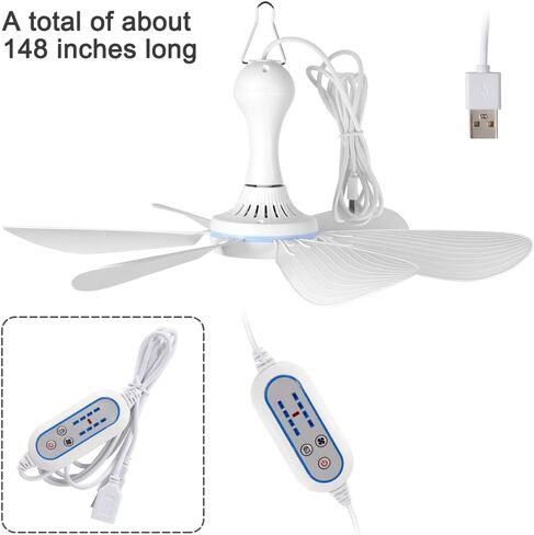 USB Mini Small Ceiling Fan quiet Camping Optional RV Fans Emergency Portable Outdoor Hanging Gazebo Canopy Dorm Fans Silent For Grow Tent,Hiking,Outages Battery operated,Power Bank powered in Saudi Arabia