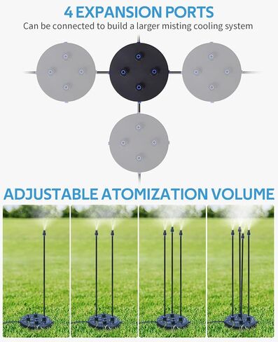 homenote نظام تبريد الرذاذ القائم 26.2FT(8M)، حامل سيد للفناء الخارجي، رذاذ محمول للخارج، حمام السباحة، الفناء الخلفي، لعب الأطفال في الماء، تبريد الحيوانات الأليفة، سقي الحديقة in Kuwait