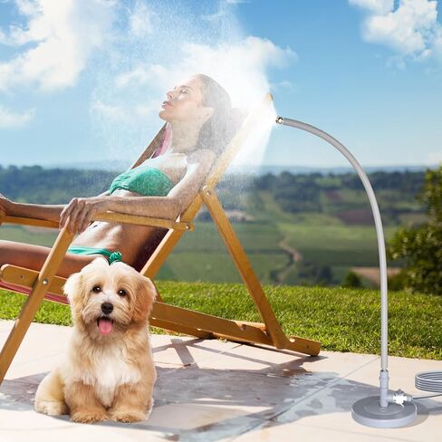 نظام تبريد رذاذ قائم للفناء الخارجي، رذاذ محمول مع خط رذاذ بطول 32.8 قدم (10 أمتار) و3+2 فوهات نحاسية للتبريد في الهواء الطلق، رذاذ قائم لسقاية الحديقة وتبريد الحيوانات الأليفة والدجاج in Kuwait