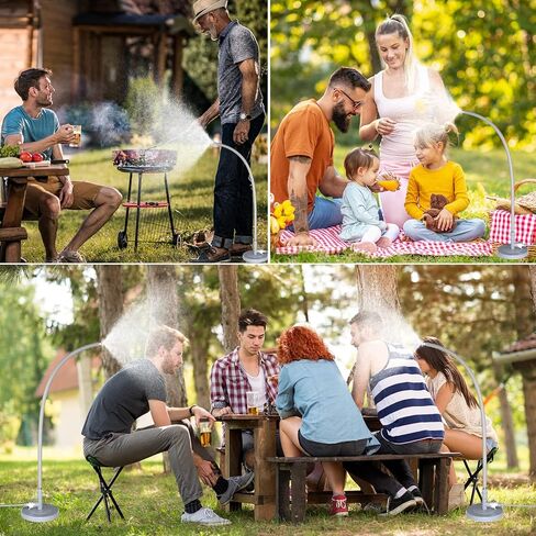 نظام تبريد رذاذ قائم للفناء الخارجي، رذاذ محمول مع خط رذاذ بطول 32.8 قدم (10 أمتار) و3+2 فوهات نحاسية للتبريد في الهواء الطلق، رذاذ قائم لسقاية الحديقة وتبريد الحيوانات الأليفة والدجاج in Kuwait