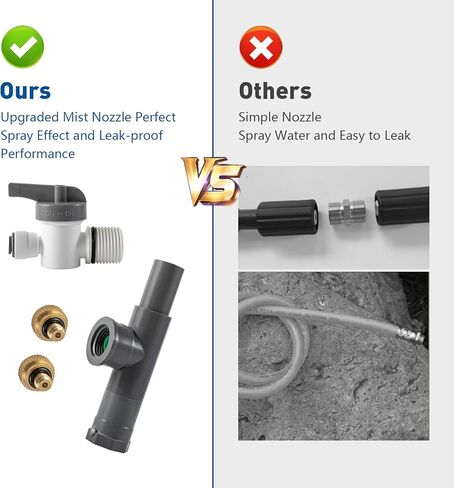 نظام تبريد رذاذ قائم للفناء الخارجي، رذاذ محمول مع خط رذاذ بطول 32.8 قدم (10 أمتار) و3+2 فوهات نحاسية للتبريد في الهواء الطلق، رذاذ قائم لسقاية الحديقة وتبريد الحيوانات الأليفة والدجاج in Kuwait