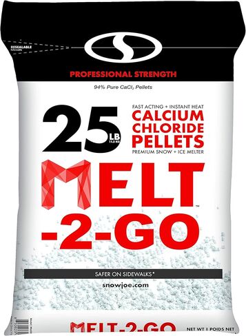 صائد الثلج من سنو جو AZ-25-CCP بيور كالسيوم كلوريد البقي، حقيبة 11.3 كجم، أبيض in Kuwait