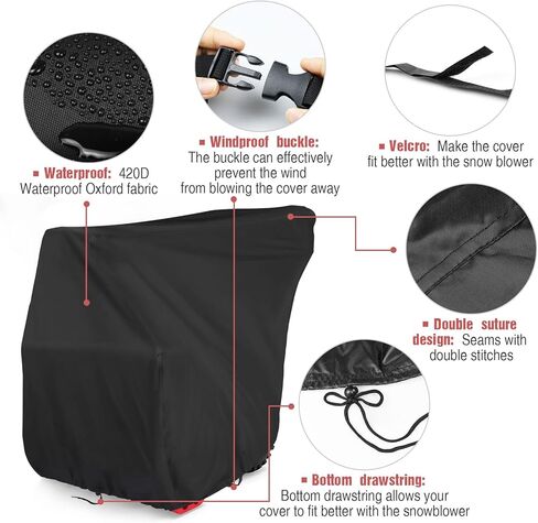 أغطية منفاخ الثلج من كاسلا، غطاء منفاخ الثلج مقاوم للماء للخارج، غطاء عالمي عالي التحمل - 54 بوصة × 32 بوصة × 40 بوصة in Kuwait