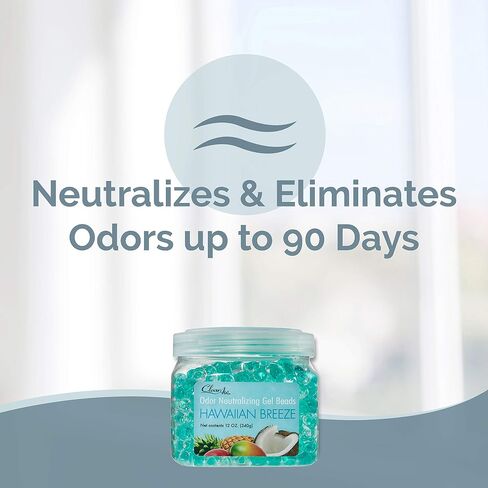 Clear Air Odor Eliminator Gel Beads - 12 oz, Pack of 2 - Air Freshener Made with Essential Oils - Eliminates Odors in Bathrooms, Cars, Boats, RVs & Pet Areas - Apple Cinnamon Scent in Kuwait