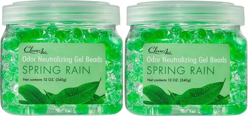 Clear Air Odor Eliminator Gel Beads - 12 oz, Pack of 2 - Air Freshener Made with Essential Oils - Eliminates Odors in Bathrooms, Cars, Boats, RVs & Pet Areas - Apple Cinnamon Scent in Kuwait