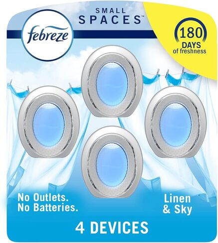 Febreze Small Spaces Air Freshener, Plug in Alternative for Home, Linen & Sky, Odor Fighter for Strong Odor (4 Count) in Kuwait