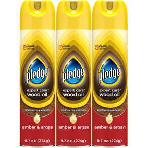 Pledge Moisturizing Oil Spray, Amber & Argan Scent, Nourishes, Protects and Revitalizes Furniture, 9.7 oz in Saudi Arabia