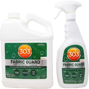 303 Products Fabric Guard - For Outdoor Fabrics - Restores Water Repellency To Factory New Levels - Repels Moisture And Stains - Manufacturer Recommended - Safe For All Fabrics, 128 fl. oz. (30607)