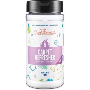 معطر السجاد من Aunt Fannie، ومعادل الروائح الكريهة ومزيل الروائح الكريهة للمنازل التي بها أطفال وحيوانات أليفة وغيرها من مسببات الروائح الكريهة، رائحة الليمون الساطعة، مسحوق 16 أونصة (عبوة من قطعة واحدة)