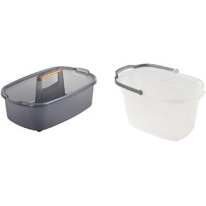 Casabella Plastic Multipurpose Cleaning Storage Caddy with Handle, 1.5-Gallon, Clear
