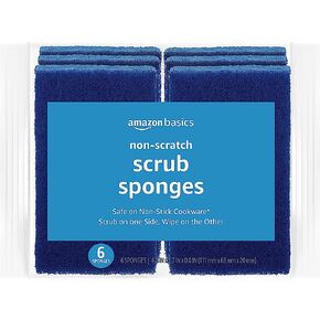 Amazon Basics Heavy Duty Sponges, 6 Count, Yellow/Green