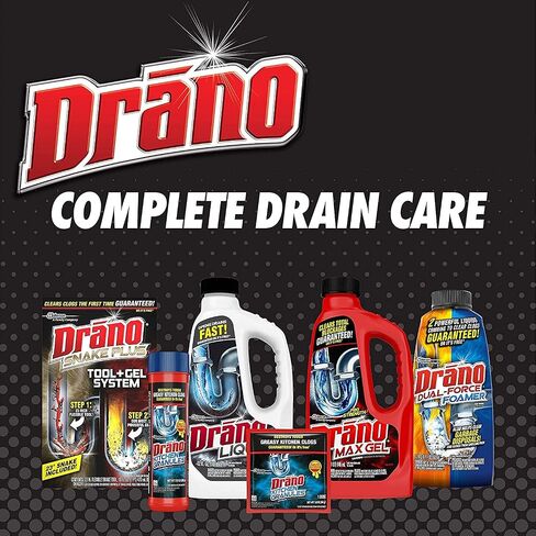 Drano Max Gel Drain Clog Remover and Cleaner for Shower or Sink Drains, Unclogs and Removes Hair, Soap Scum, Blockages, 80 oz in Saudi Arabia