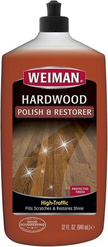 Weiman Wood Floor Polish and Restorer 32 Ounce (2 Pack) - High-Traffic Hardwood Floor, Natural Shine, Removes Scratches, Leaves Protective Layer in Saudi Arabia