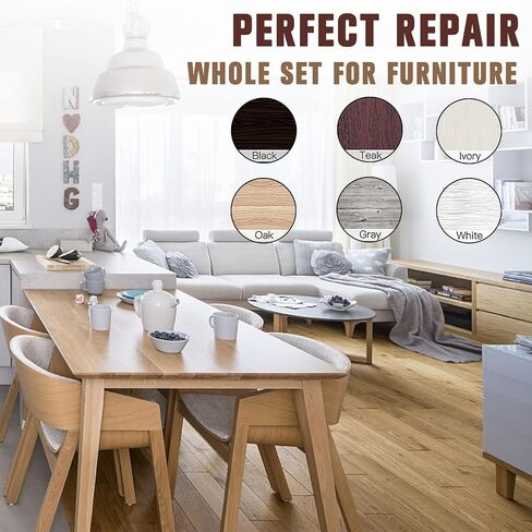 CHUKCHI Wood Furniture Repair Kit, 28 Piece Set Wood Filler Repair Kit Furniture Scratch Hole Restorer with Scraper, Brushes, Palette for Repairing Floors, Desks, Cabinets Covering Stains in Saudi Arabia