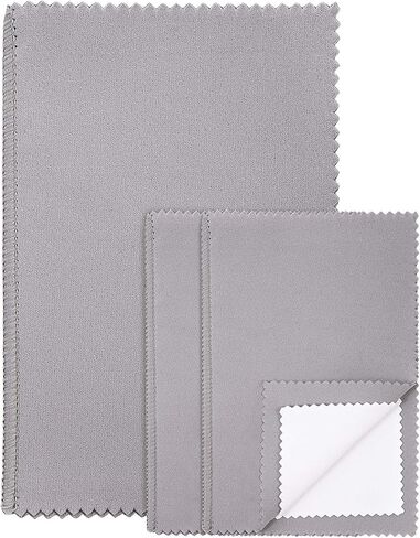 3 قطع قماش تلميع فضية، تحافظ على نظافة المجوهرات ولمعانها. (عبوة واحدة 25.4 سم × 30.48 سم + عبوتان 15.24 سم × 20.32 سم) in Kuwait