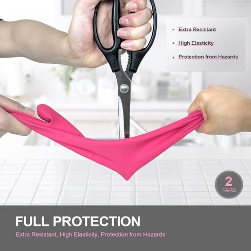 دابوجوسا زوجان من قفازات مطاطية قابلة لاعادة الاستخدام ومقاومة للماء لتنظيف غسالة الصحون من ماميسون، قفازات مطبخ غير قابلة للانزلاق (مقاس M) in Kuwait