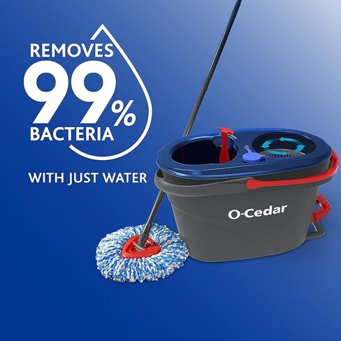 O-Cedar EasyWring RinseClean ممسحة دوارة قابلة لإعادة التعبئة من الألياف الدقيقة، عبوة واحدة، أزرق in Kuwait