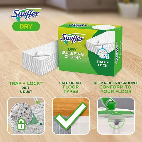 Swiffer Sweeper Wet Mopping Cloth Multi Surface Refills, Febreze Lavender Scent, 36 count (Pack of 2) in Kuwait