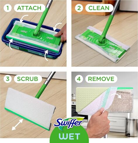 Swiffer Sweeper Wet Mopping Cloth Multi Surface Refills, Febreze Lavender Scent, 36 count (Pack of 2) in Kuwait