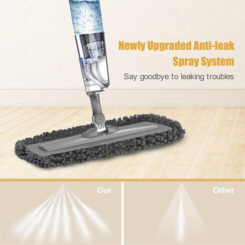 Beyoco Microfiber Spray Mops for Floor Cleaning with 3pcs Reusable Washable Pads - Flat Floor Mop with Refillable Bottle, Dry Wet Dust Mop with Sprayer for Hardwood Laminate Tile Wood Kitchen Floors in Kuwait