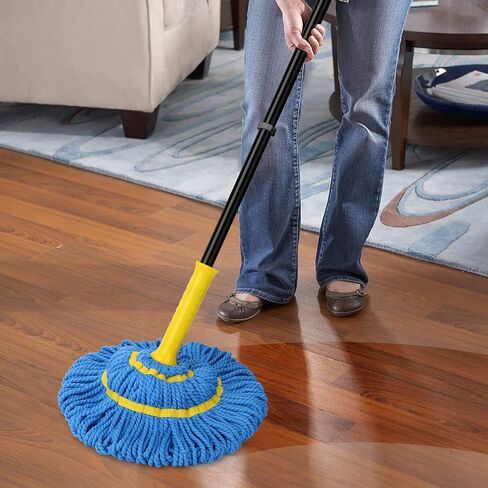 Self-Wringing Twist Mops for Floor Cleaning, Microfiber Floor mop with 57 " Long Handle, Easy Wringing Mop for Hardwood Commercial Household Clean in Saudi Arabia