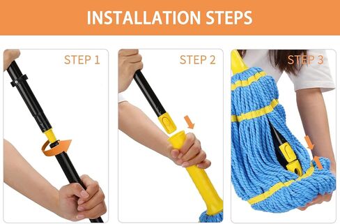 Self-Wringing Twist Mops for Floor Cleaning, Microfiber Floor mop with 57 " Long Handle, Easy Wringing Mop for Hardwood Commercial Household Clean in Saudi Arabia