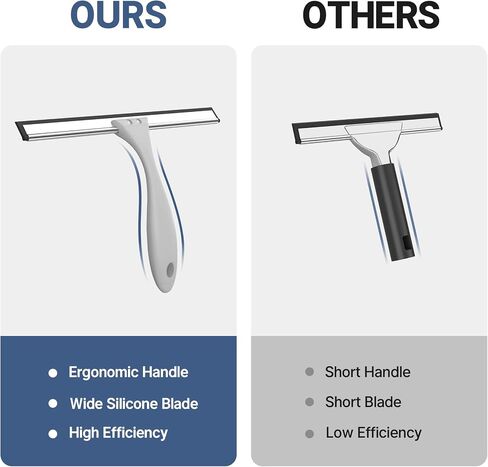 AmazerBath Squeegee for Shower Glass Door, Shower Squeegee for Glass Doors - All-Purpose Squeegee with Hook for Shower Doors, Windows, Mirrors, Tiles and Car Glass, 10 Inches in Kuwait