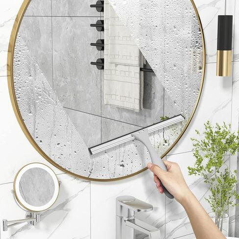 AmazerBath Squeegee for Shower Glass Door, Shower Squeegee for Glass Doors - All-Purpose Squeegee with Hook for Shower Doors, Windows, Mirrors, Tiles and Car Glass, 10 Inches in Kuwait