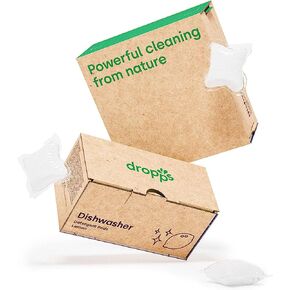 Dropps Dishwasher Detergent | Fresh Rain, 120 Pods | Deep Cleans for Sparkling, Shiny Dishes| Low-Waste Packaging | No Rinse Aid or Pre-Wash Needed | Powered by Natural Mineral-Based Ingredients in Saudi Arabia