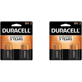 DURACELL Coppertop 9V Battery, 2 Count Pack, 9-Volt Battery with Long-Lasting Power, All-Purpose Alkaline 9V Battery for Household and Office Devices (Pack of 2) in Saudi Arabia